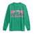 Breast Cancer Motorcycle Long Sleeve Shirt Pink Ribbon Ride For A Cure - Wonder Print Shop