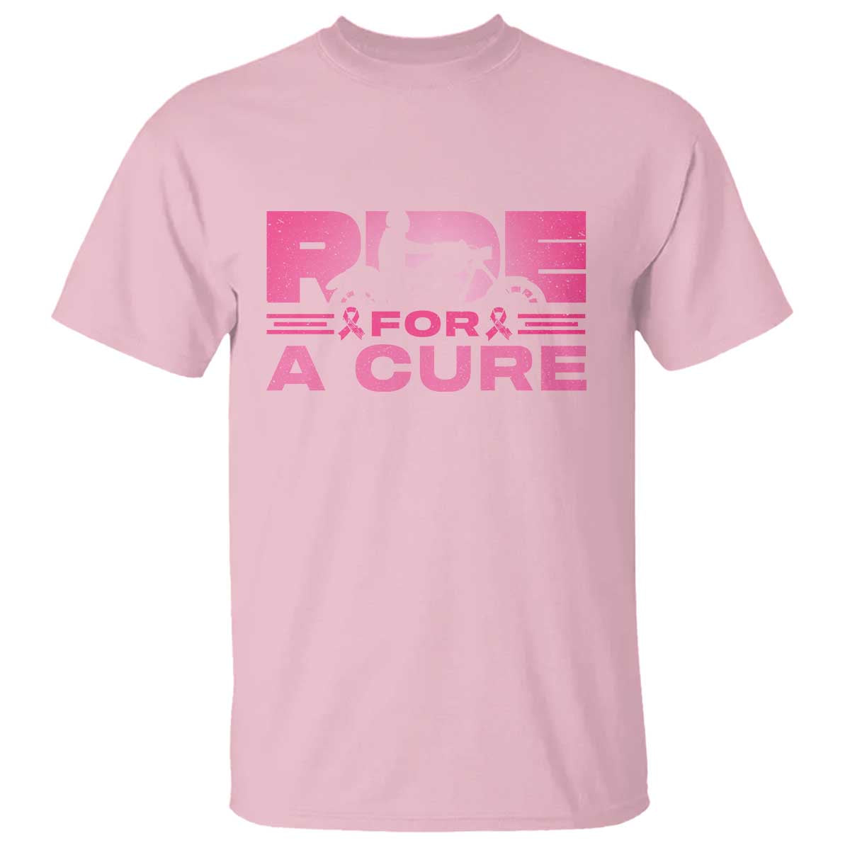 Breast Cancer Motorcycle T Shirt Pink Ribbon Ride For A Cure - Wonder Print Shop