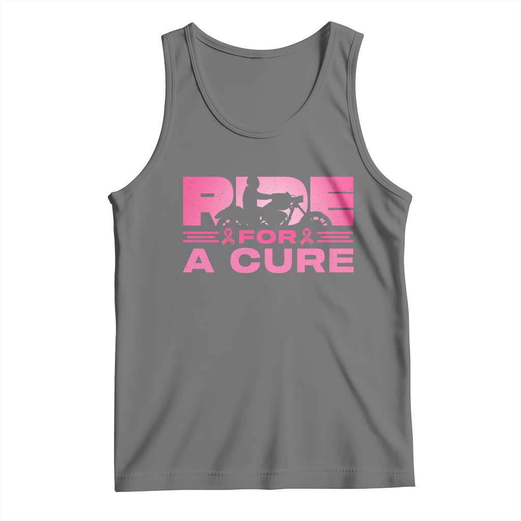 Breast Cancer Motorcycle Tank Top Pink Ribbon Ride For A Cure - Wonder Print Shop