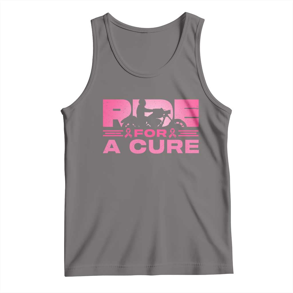 Breast Cancer Motorcycle Tank Top Pink Ribbon Ride For A Cure - Wonder Print Shop