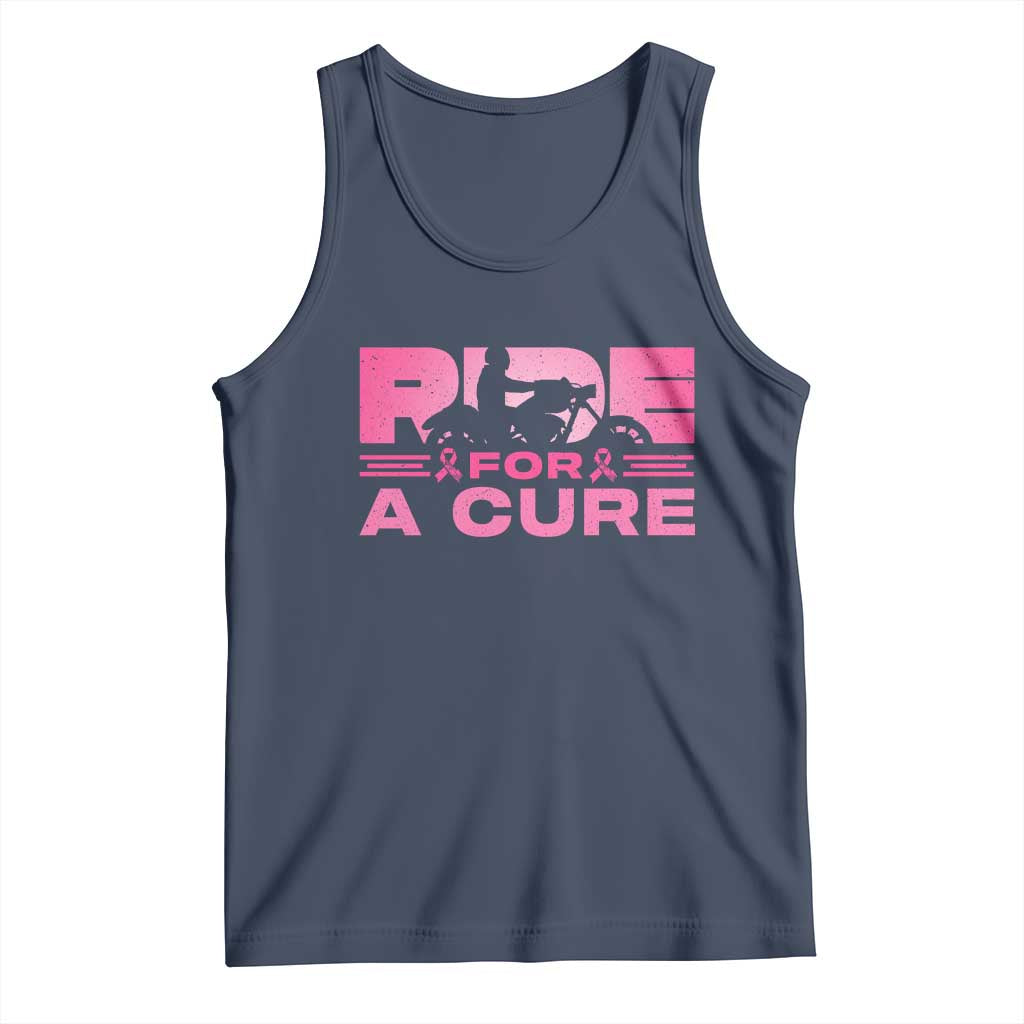 Breast Cancer Motorcycle Tank Top Pink Ribbon Ride For A Cure - Wonder Print Shop