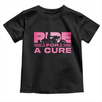 Breast Cancer Motorcycle Toddler T Shirt Pink Ribbon Ride For A Cure - Wonder Print Shop
