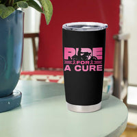 Breast Cancer Motorcycle Tumbler Cup Pink Ribbon Ride For A Cure - Wonder Print Shop