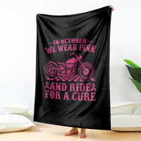 Breast Cancer Motorcycle Throw Blanket In October We Wear Pink Ride For A Cure - Wonder Print Shop