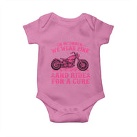 Breast Cancer Motorcycle Baby Onesie In October We Wear Pink Ride For A Cure - Wonder Print Shop