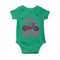 Breast Cancer Motorcycle Baby Onesie In October We Wear Pink Ride For A Cure - Wonder Print Shop