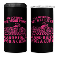 Breast Cancer Motorcycle 4 in 1 Can Cooler Tumbler In October We Wear Pink Ride For A Cure - Wonder Print Shop