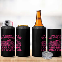 Breast Cancer Motorcycle 4 in 1 Can Cooler Tumbler In October We Wear Pink Ride For A Cure - Wonder Print Shop