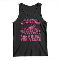 Breast Cancer Motorcycle Tank Top In October We Wear Pink Ride For A Cure - Wonder Print Shop