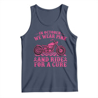 Breast Cancer Motorcycle Tank Top In October We Wear Pink Ride For A Cure - Wonder Print Shop