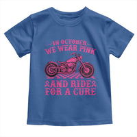 Breast Cancer Motorcycle Toddler T Shirt In October We Wear Pink Ride For A Cure - Wonder Print Shop