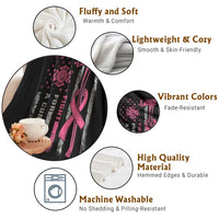 Firefighter Breast Cancer Awareness Throw Blanket Fight For A Cure American Flag - Wonder Print Shop