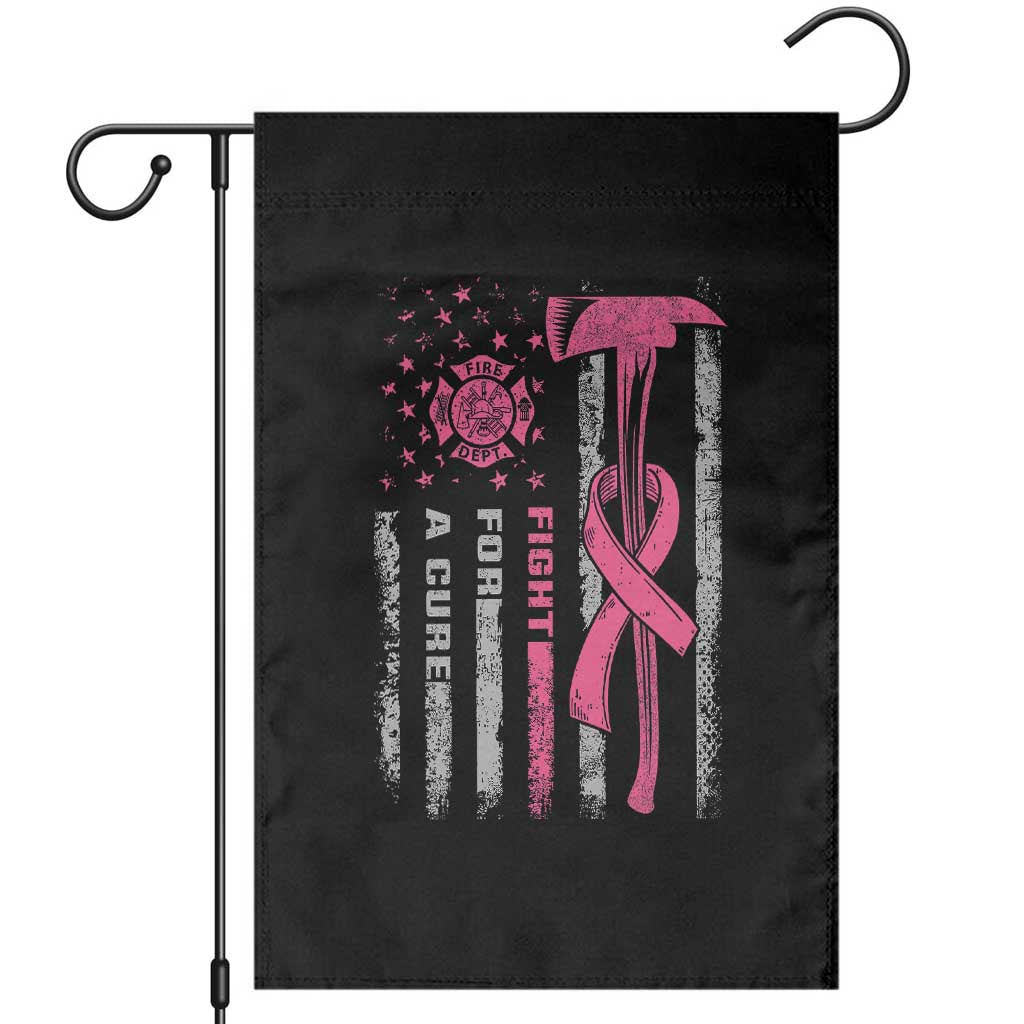 Firefighter Breast Cancer Awareness Garden Flag Fight For A Cure American Flag - Wonder Print Shop