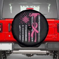 Firefighter Breast Cancer Awareness Spare Tire Cover Fight For A Cure American Flag - Wonder Print Shop