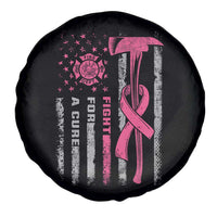 Firefighter Breast Cancer Awareness Spare Tire Cover Fight For A Cure American Flag - Wonder Print Shop