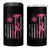 Firefighter Breast Cancer Awareness 4 in 1 Can Cooler Tumbler Fight For A Cure American Flag - Wonder Print Shop