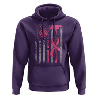 Firefighter Breast Cancer Awareness Hoodie Fight For A Cure American Flag - Wonder Print Shop