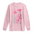 Firefighter Breast Cancer Awareness Long Sleeve Shirt Fight For A Cure American Flag - Wonder Print Shop