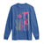 Firefighter Breast Cancer Awareness Long Sleeve Shirt Fight For A Cure American Flag - Wonder Print Shop