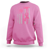 Firefighter Breast Cancer Awareness Sweatshirt Fight For A Cure American Flag - Wonder Print Shop
