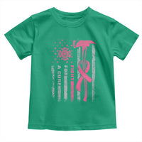 Firefighter Breast Cancer Awareness Toddler T Shirt Fight For A Cure American Flag - Wonder Print Shop
