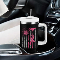 Firefighter Breast Cancer Awareness Tumbler With Handle Fight For A Cure American Flag - Wonder Print Shop