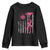 Firefighter Breast Cancer Awareness Youth Sweatshirt Fight For A Cure American Flag - Wonder Print Shop