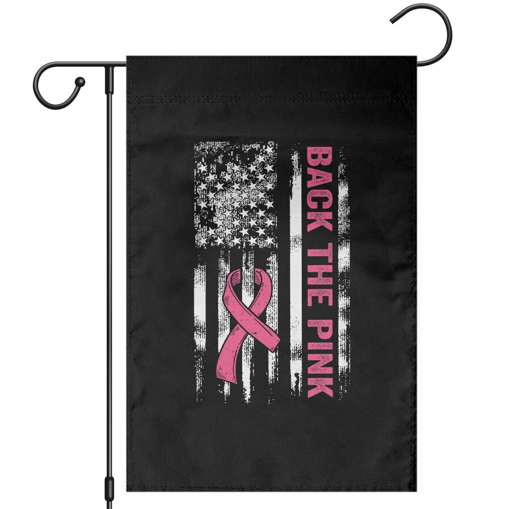 Back The Pink Ribbon Breast Cancer Awareness Garden Flag American Flag - Wonder Print Shop
