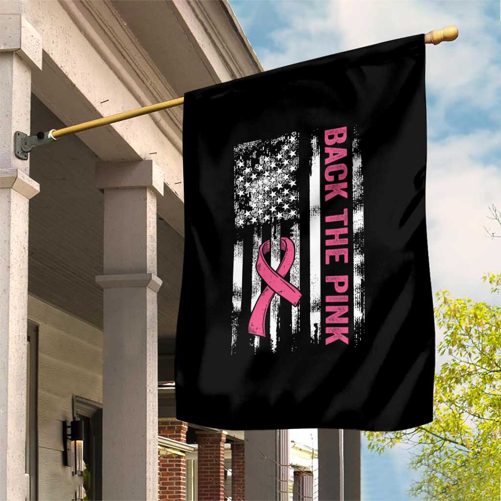 Back The Pink Ribbon Breast Cancer Awareness Garden Flag American Flag - Wonder Print Shop