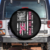 Back The Pink Ribbon Breast Cancer Awareness Spare Tire Cover American Flag - Wonder Print Shop