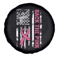 Back The Pink Ribbon Breast Cancer Awareness Spare Tire Cover American Flag - Wonder Print Shop