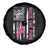 Back The Pink Ribbon Breast Cancer Awareness Spare Tire Cover American Flag - Wonder Print Shop