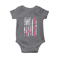 Back The Pink Ribbon Breast Cancer Awareness Baby Onesie American Flag - Wonder Print Shop