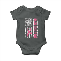 Back The Pink Ribbon Breast Cancer Awareness Baby Onesie American Flag - Wonder Print Shop
