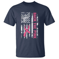 Back The Pink Ribbon Breast Cancer Awareness T Shirt American Flag - Wonder Print Shop