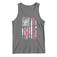 Back The Pink Ribbon Breast Cancer Awareness Tank Top American Flag - Wonder Print Shop
