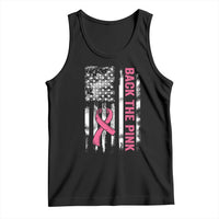 Back The Pink Ribbon Breast Cancer Awareness Tank Top American Flag - Wonder Print Shop