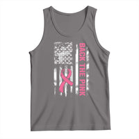 Back The Pink Ribbon Breast Cancer Awareness Tank Top American Flag - Wonder Print Shop