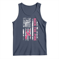 Back The Pink Ribbon Breast Cancer Awareness Tank Top American Flag - Wonder Print Shop