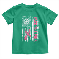 Back The Pink Ribbon Breast Cancer Awareness Toddler T Shirt American Flag - Wonder Print Shop