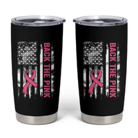 Back The Pink Ribbon Breast Cancer Awareness Tumbler Cup American Flag - Wonder Print Shop