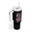 Back The Pink Ribbon Breast Cancer Awareness Tumbler With Handle American Flag - Wonder Print Shop