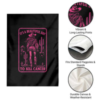 Cowgirl Breast Cancer Garden Flag Beautiful Day To Kill Cancer Vintage Western Pink - Wonder Print Shop
