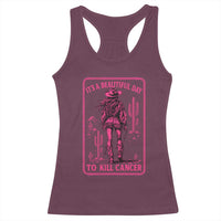 Cowgirl Breast Cancer Racerback Tank Top Beautiful Day To Kill Cancer Vintage Western Pink - Wonder Print Shop