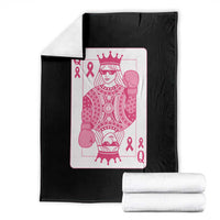 Breast Cancer Awareness Throw Blanket Queen Of Pink Ribbon Blackjack Cards Poker - Wonder Print Shop