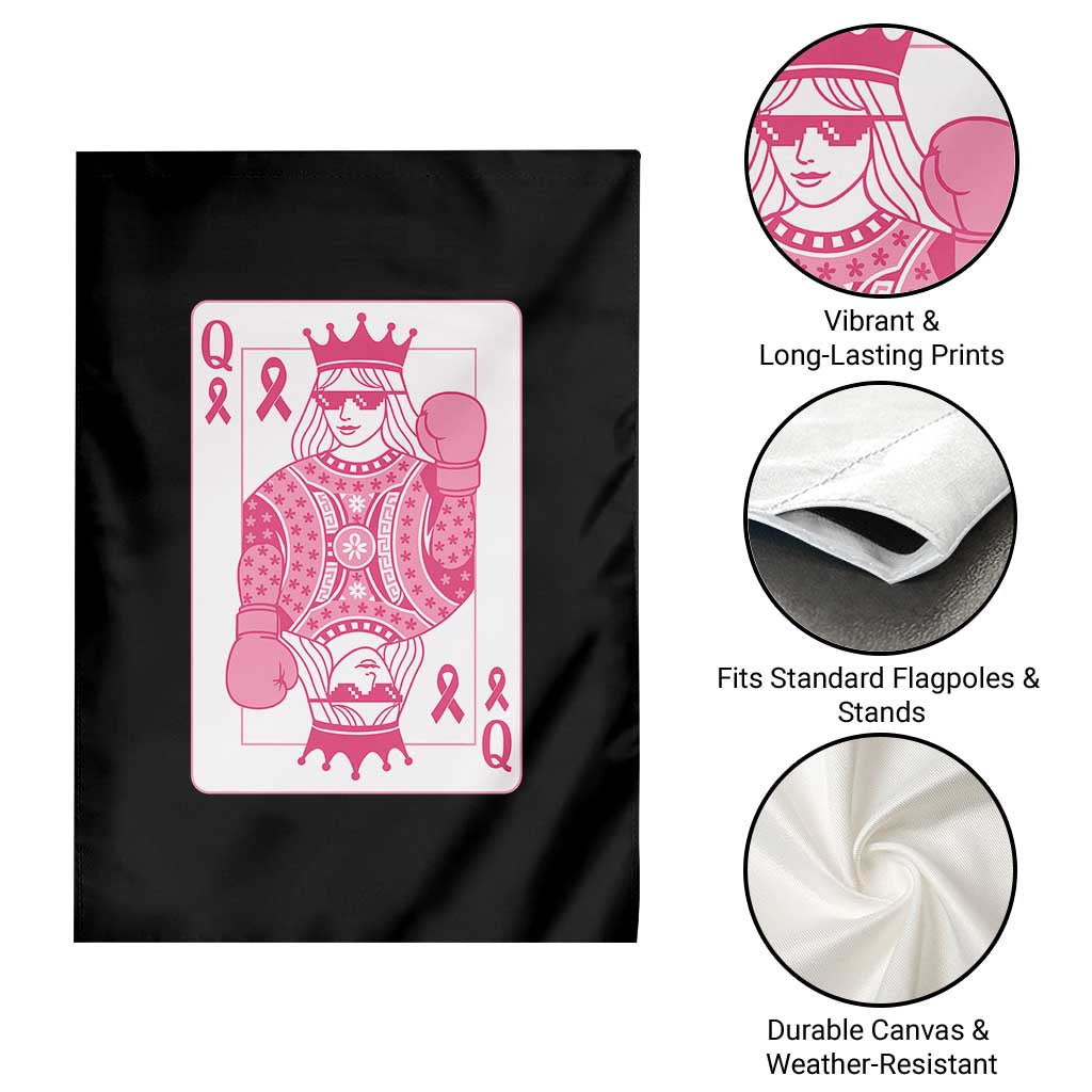 Breast Cancer Awareness Garden Flag Queen Of Pink Ribbon Blackjack Cards Poker - Wonder Print Shop