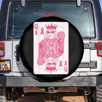 Breast Cancer Awareness Spare Tire Cover Queen Of Pink Ribbon Blackjack Cards Poker - Wonder Print Shop