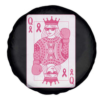 Breast Cancer Awareness Spare Tire Cover Queen Of Pink Ribbon Blackjack Cards Poker - Wonder Print Shop