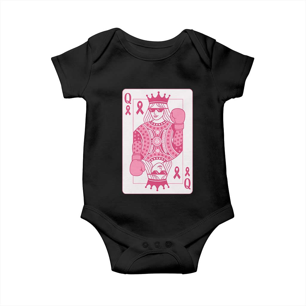 Breast Cancer Awareness Baby Onesie Queen Of Pink Ribbon Blackjack Cards Poker - Wonder Print Shop