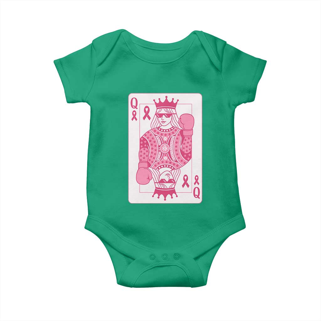 Breast Cancer Awareness Baby Onesie Queen Of Pink Ribbon Blackjack Cards Poker - Wonder Print Shop